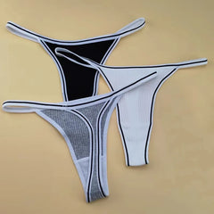 Stretch Thin-belt Solid Thong