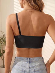 Summer Solid One Shoulder Wireless Women Bra