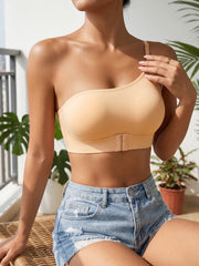 Summer Solid One Shoulder Wireless Women Bra