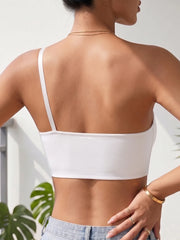Summer Solid One Shoulder Wireless Women Bra