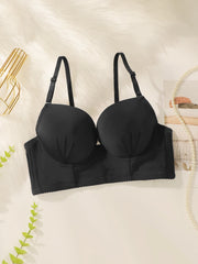 Underwire Push Up Solid Bra