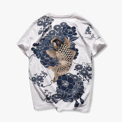 Koi Floral Shirt White