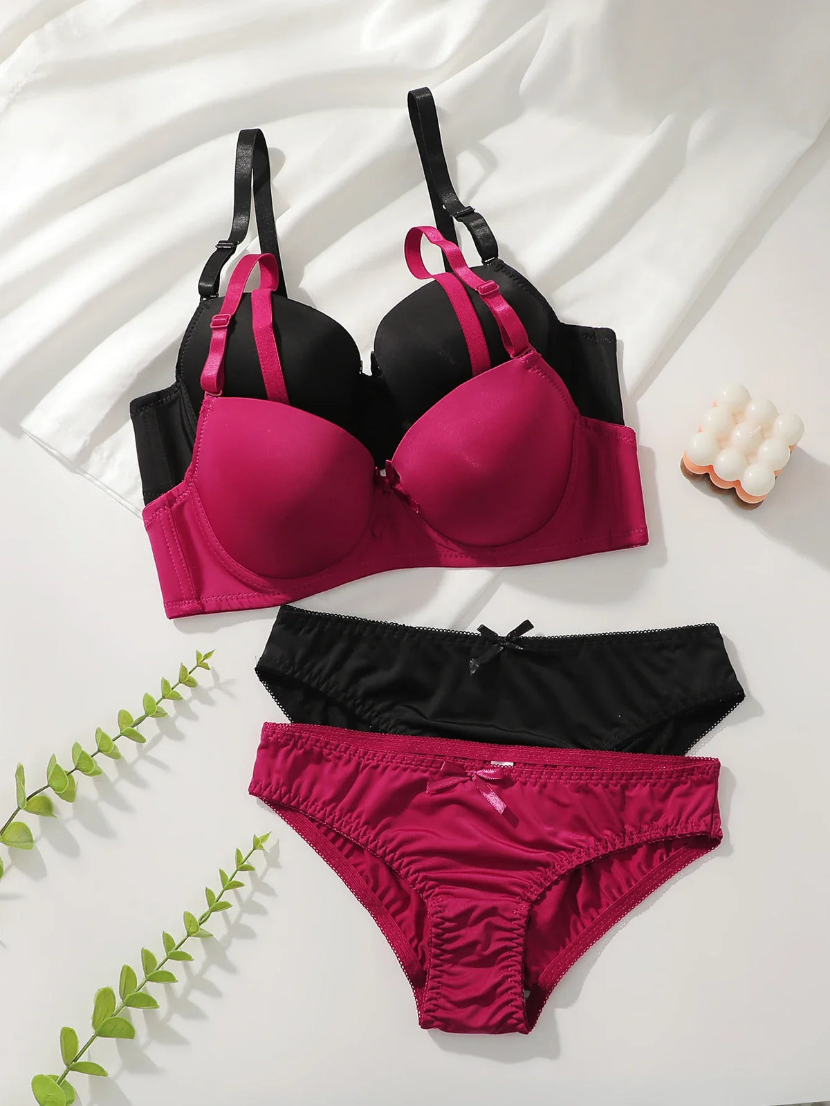 Viomisha 1Set/2Sets Solid Underwire lingerie