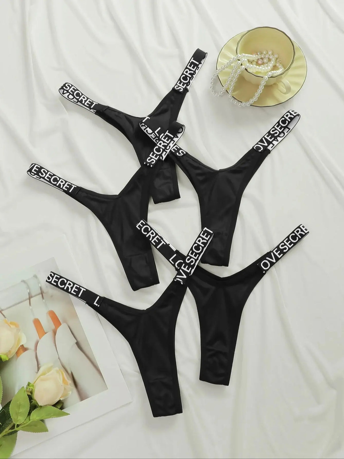 Viomisha 5Pcs/Set Sexy Letter Thongs