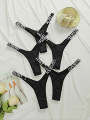 Viomisha 5Pcs/Set Sexy Letter Thongs