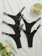 Viomisha 5Pcs/Set Sexy Letter Thongs