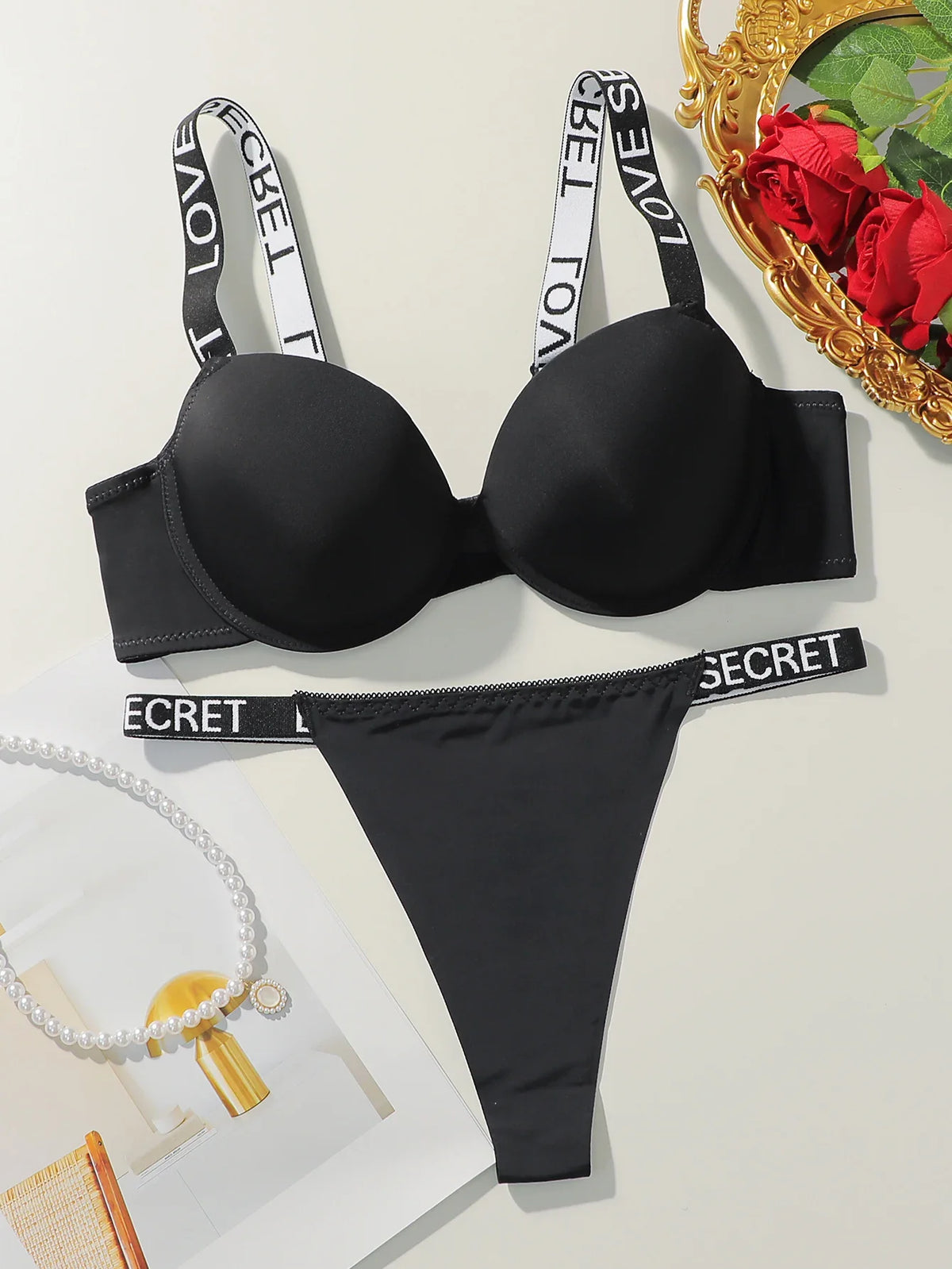 Viomisha Popular Sexy Letter Underwire Push Up Bra