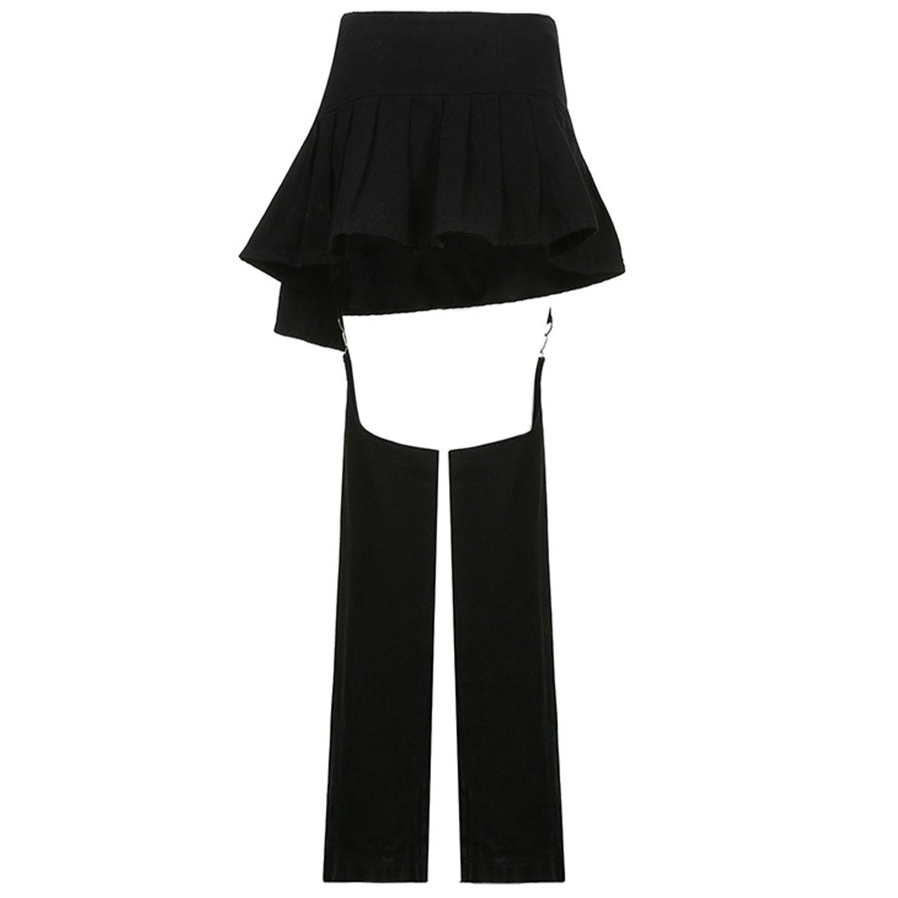 Dark Irregular Detachable Rivets Pants