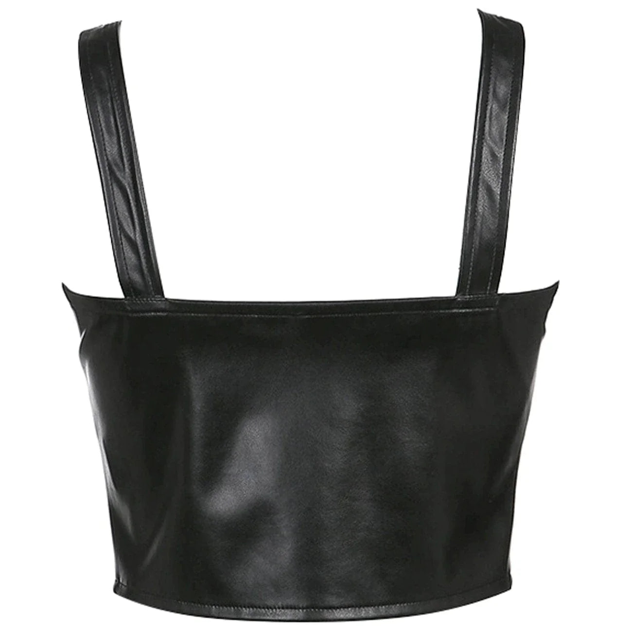 Drawstring Placket PU Vest