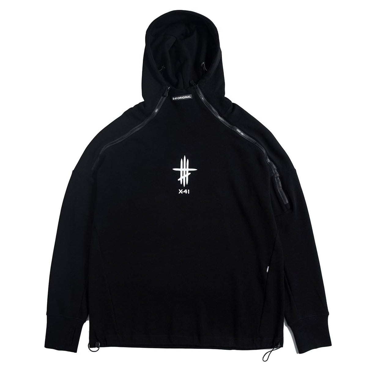 Functional Double Zipper Turtleneck Hoodie