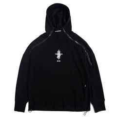 Functional Double Zipper Turtleneck Hoodie