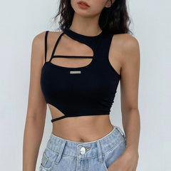 Irregular Hollow Slim Tee