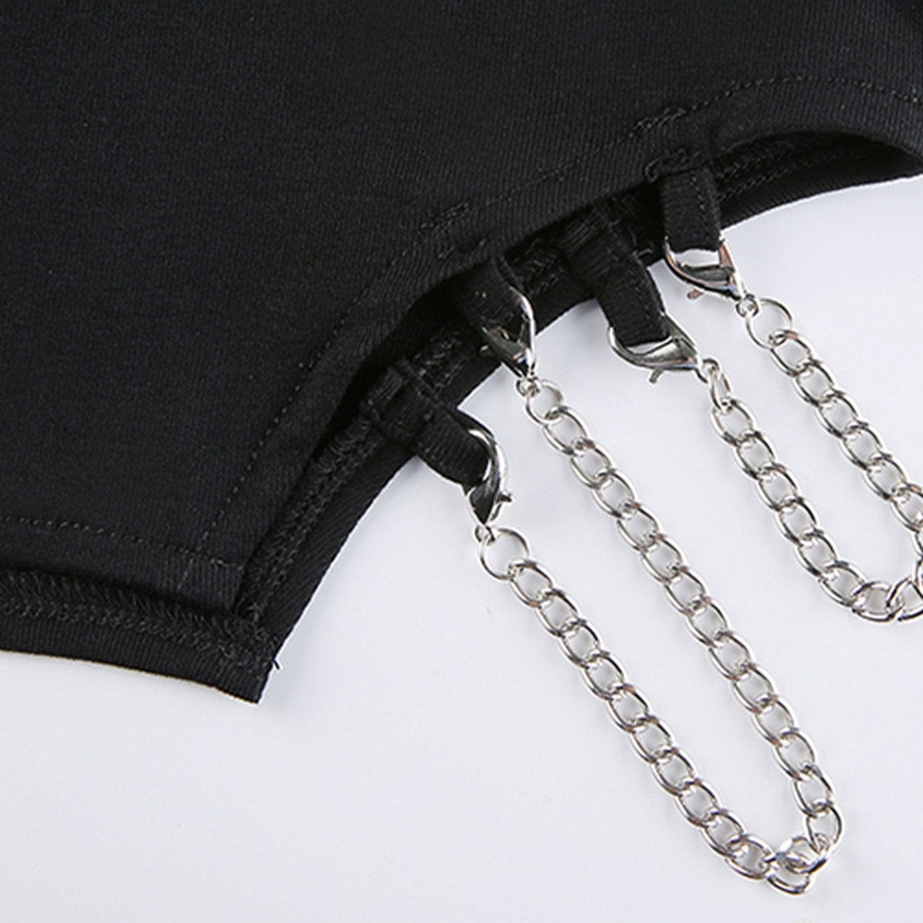 Solid Color Chain Decoration Tee