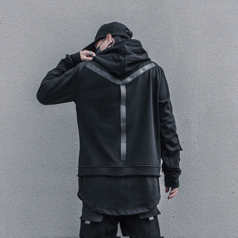 Long Sleeve Techwear Chest Pocket Hoodie