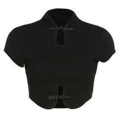 Vintage Hollow Out Slim Fit Tee