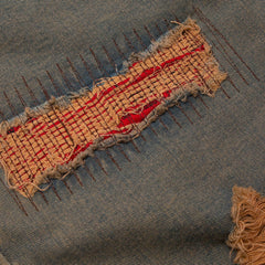 Vintage Patchwork Ripped Hole Denim Shorts