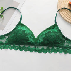 Wire Free Soft Green Lace Bralette
