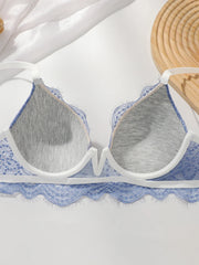 Women Blue Eyelash Lace lingerie