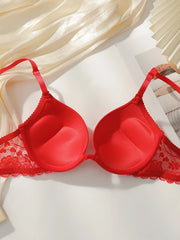 Women Deep V Neck Underwire Padded Push Up Bra