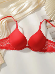 Women Deep V Neck Underwire Padded Push Up Bra