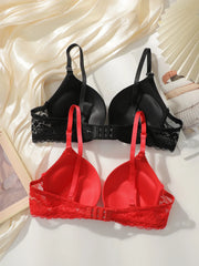 Women Deep V Neck Underwire Padded Push Up Bra