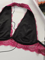Women Floral Lace Halter Bralette