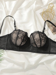 Women Floral Lace Underwire Padded Bra