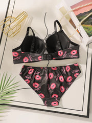 Women Printed Patchwork Lace Sexy lingerie