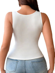 Women Lace Trim Sleeveless Tank Tops Summer Solid Slim Fit Camisole Elegant Floral Lace Neck Casual Daily Basic Vest