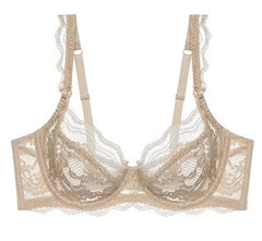 Women Stylish Ultra Thin Lace UnderwearSet French Solid Soft Underwire Bra