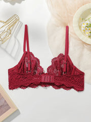 Women Red Lace Wireless Bralette