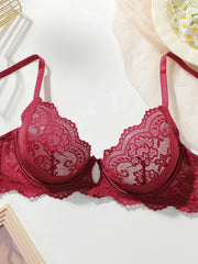 Women Red Lace Wireless Bralette