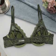 Women Sexy Floral Lace Underwire Bra