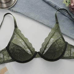 Women Sexy Floral Lace Underwire Bra
