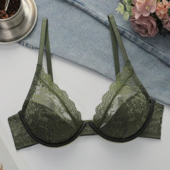 Women Sexy Floral Lace Underwire Bra