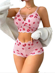 Women Sexy Lip Print lingerie