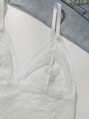 Women White Leaf Lace lingerie