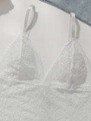 Women White Leaf Lace lingerie