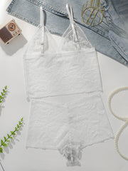 Women White Leaf Lace lingerie