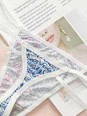 Women's 3-piece set of multi-color digital pattern Thong