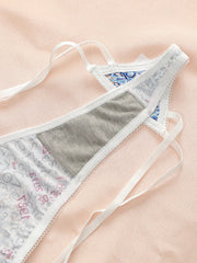 Women's 3-piece set of multi-color digital pattern Thong