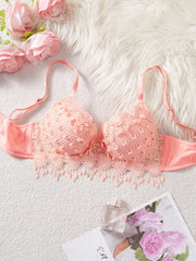 Women's Daily Knitted Lace Push Up Bra