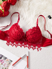 Women's Daily Knitted Lace Push Up Bra