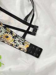 Women's Embroidered Lace Chrysanthemum Pattern Underwear