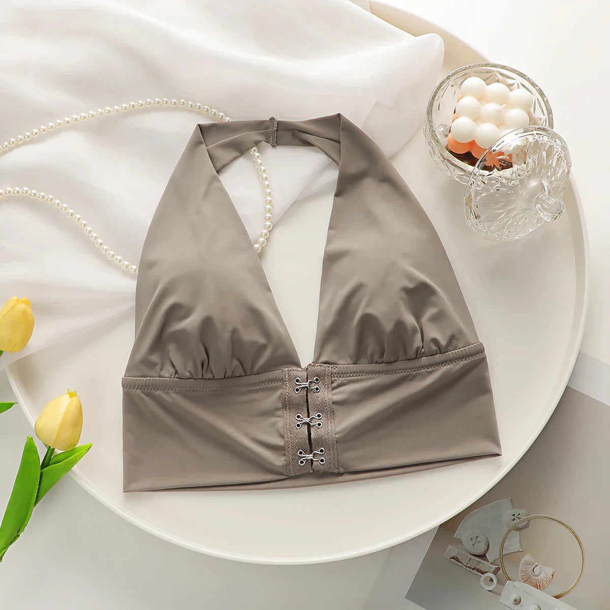 Women's Halter Front Closure Bra