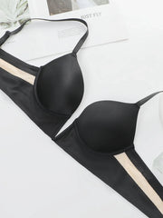 Women's Insert Strip Splicing Sexy Deep V Bra