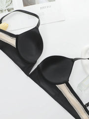 Women's Insert Strip Splicing Sexy Deep V Bra