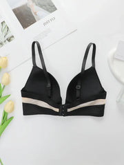 Women's Insert Strip Splicing Sexy Deep V Bra