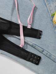 Women's Pink Lace Color blocked Underwear