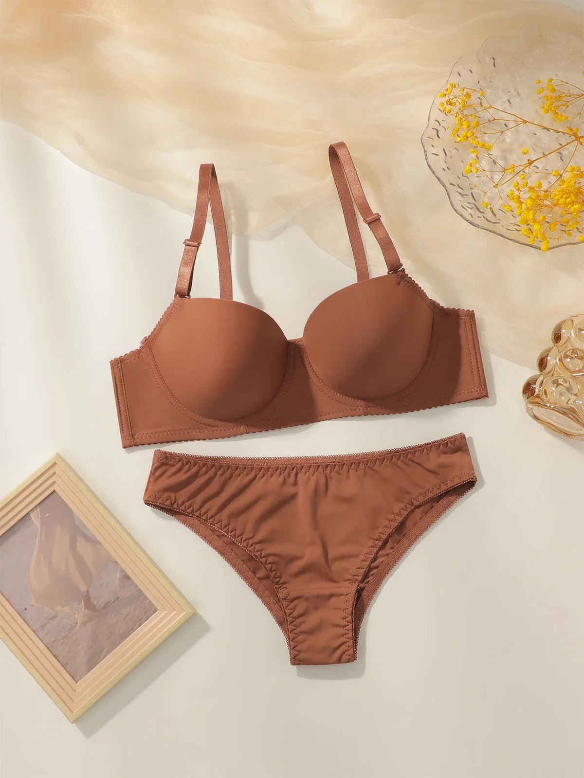 Women's Pure Color Underwire Bra